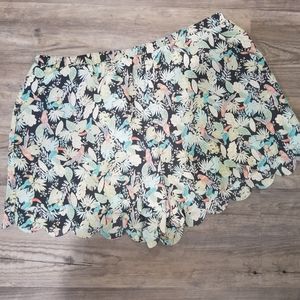 LC Lauren Conrad Floral/Tropical Scallop Shorts
